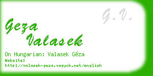geza valasek business card