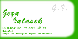 geza valasek business card